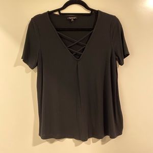 Black V-Neck Top